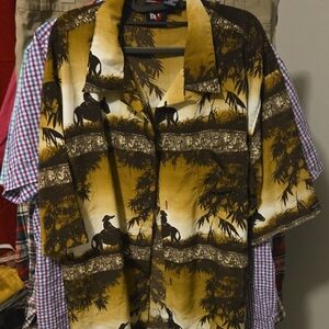 Vintage Southpole Hawiian Cowboy Shirt Xxl